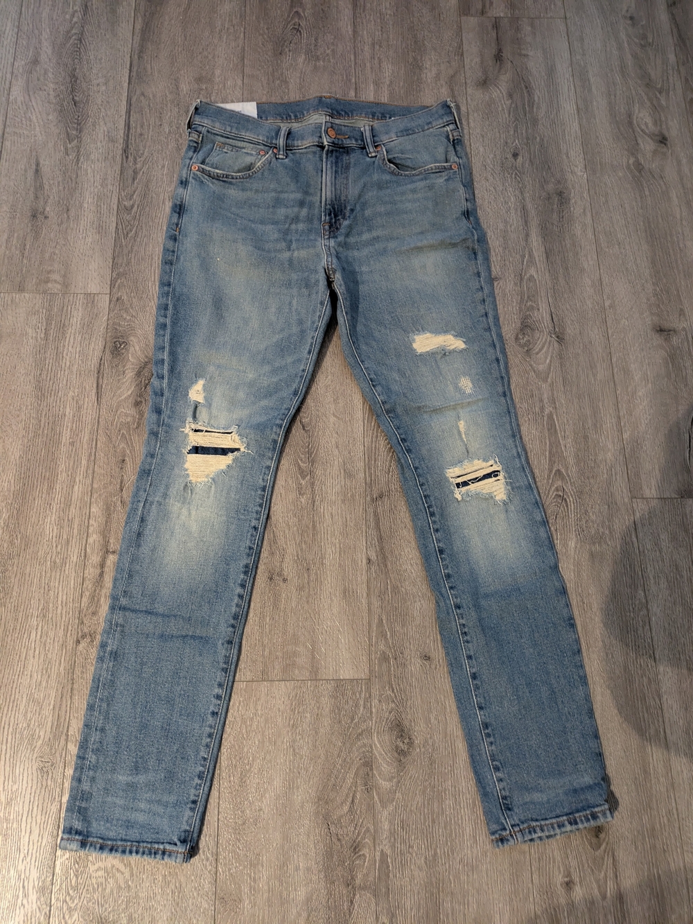H&M Women's Skinny Distressed Jeans Blue Waist 8
